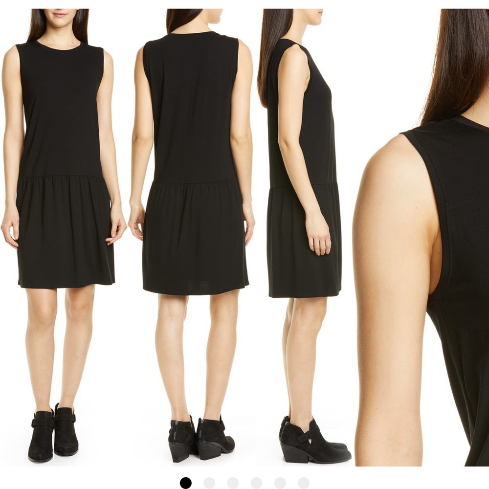 Eileen Fisher drop waist jersey dress. Soft smooth material. Size L.